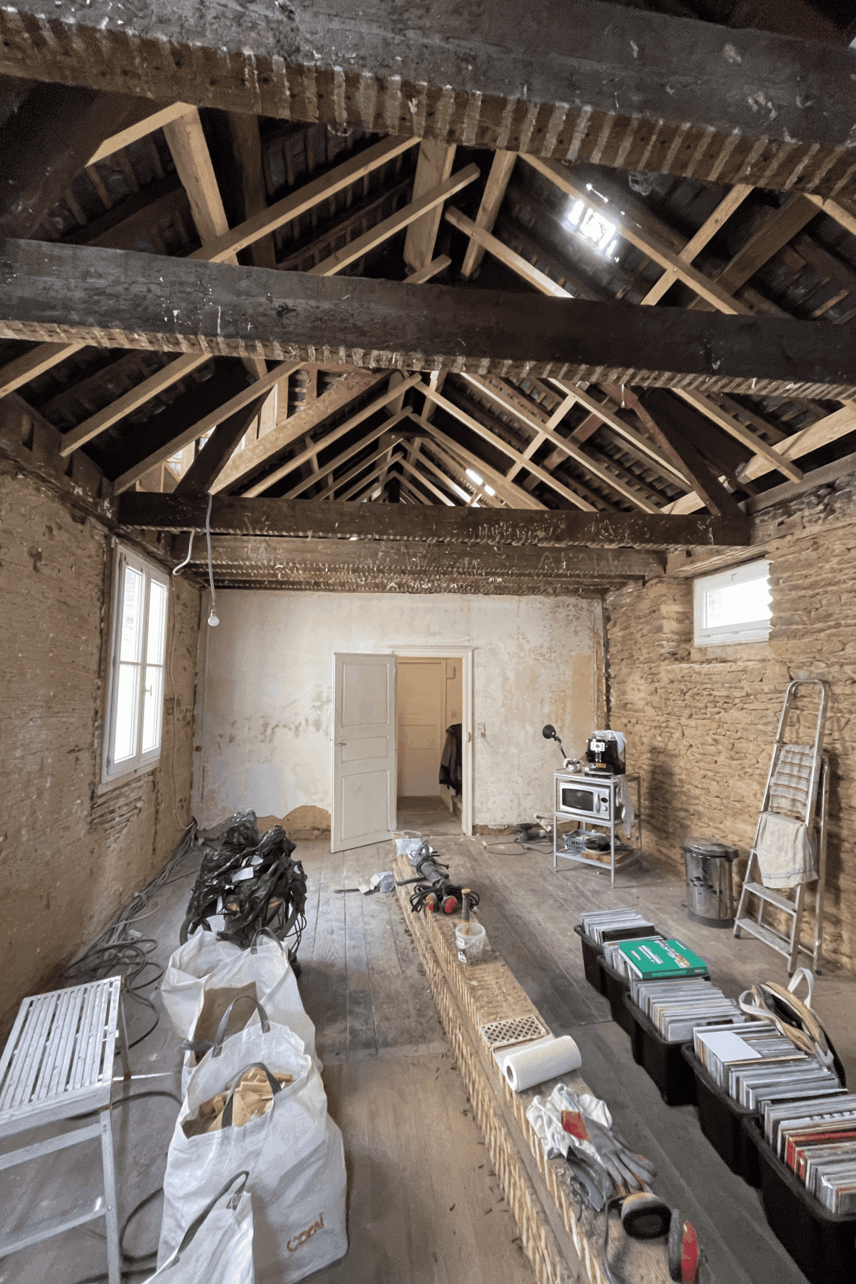 Travaux de création d’un séjour en double hauteur dans un bâtiment ancien
